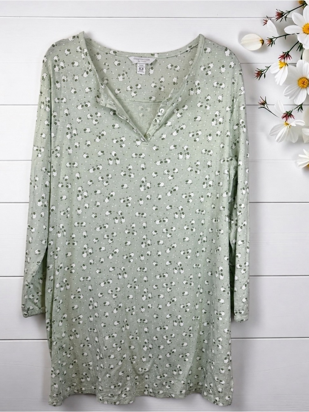 Charter Club sheep pajama dress  Sage green